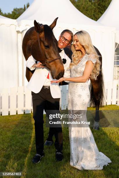 Rosanna Davison and Jens Hilbert during the Longines Balve Optimum 2023 event on June 9, 2023 in Balve, Germany.