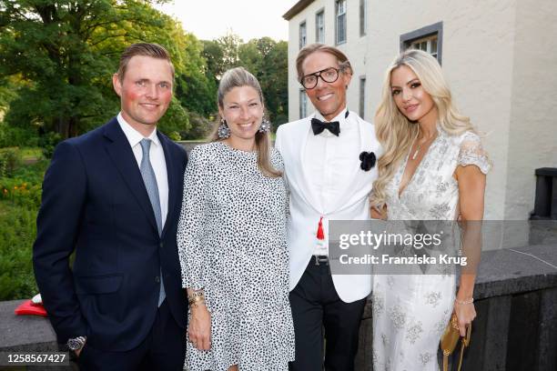 Maurice Tebbel, Frederike Tebbel, Jens Hilbert and Rosanna Davison during the Longines Balve Optimum 2023 event on June 9, 2023 in Balve, Germany.