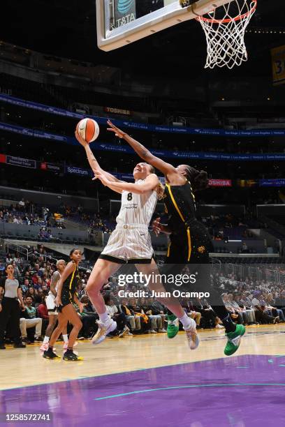 Alanna Smith of the Chicago Sky drives to the basket during the game against the Los Angeles Sparks on June 9, 2022 at California State University in...