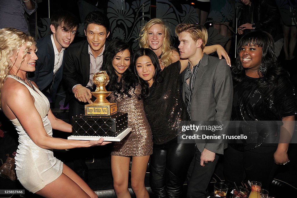 Naya Rivera Celebrates Her Birthday At The Bank Nightclub At The Bellagio With Fellow Glee Cast Members