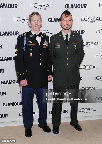 Sgt. Matthew Nyman and Sgt. Keith Deutsch attend the Glamour Magazine 2010 Women of the Year Gala at Carnegie Hall on November 8, 2010 in New York...