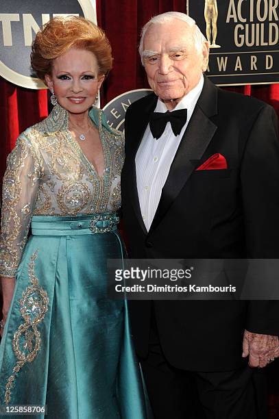 Ernest Borgnine and wife Tova Borgnine arrive at the TNT/TBS broadcast of the 17th Annual Screen Actors Guild Awards held at The Shrine Auditorium on...