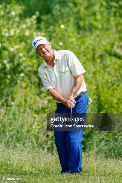 Wes Short, Jr. From Austin, TX chips onto the eighth green during the second round of the American Family Insurance Championship Champions Tour golf...