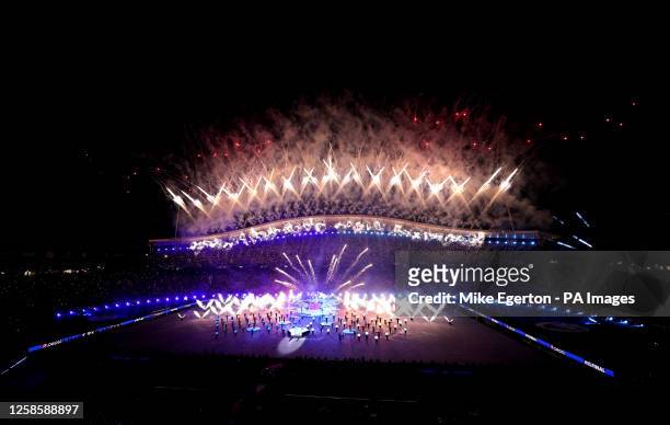General view of the opening ceremony ahead of the UEFA Champions League final match at the Ataturk Olympic Stadium, Istanbul. Picture date: Saturday...