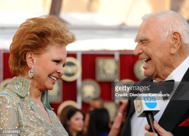 Actor Ernest Borgnine and wife Tova Borgnine arrive at the TNT/TBS broadcast of the 17th Annual Screen Actors Guild Awards held at The Shrine...