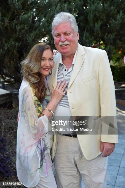 Klaus Baumgart and his wife Ilona Baumgart at the 80th birthday of Eva Jacob and 60th stage anniversary of the Jacob Sisters at The Westin Grand...