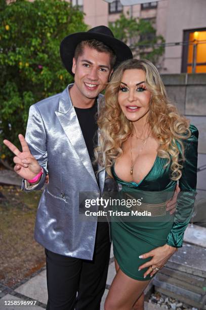 Maximilian Seitz and Dolly Buster at the 80th birthday of Eva Jacob and 60th stage anniversary of the Jacob Sisters at The Westin Grand Hotel on June...