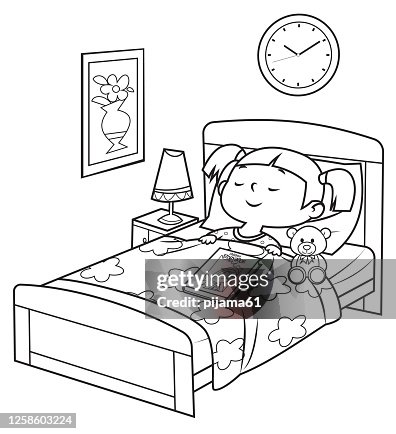 Black And White Girl Sleeping In Bed High-Res Vector Graphic - Getty Images Black And White Girl Sleeping In Bed High-Res Vector Graphic - Getty Images