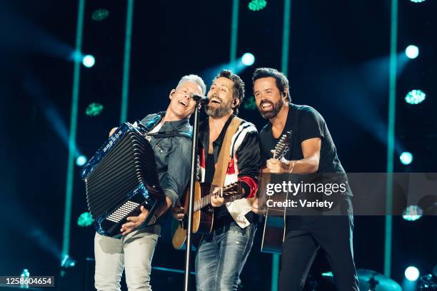 Trevor Rosen, Matthew Ramsey and Brad Tursi of Old Dominion at Day 3 of the CMA Fest held on June 10, 2023 in Nashville, Tennessee.