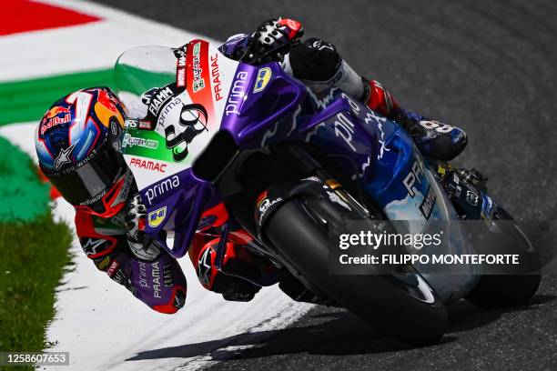 Ducati Spanish rider Jorge Martin competes during the Italian MotoGP race at Mugello Circuit in Mugello, on June 11, 2023.