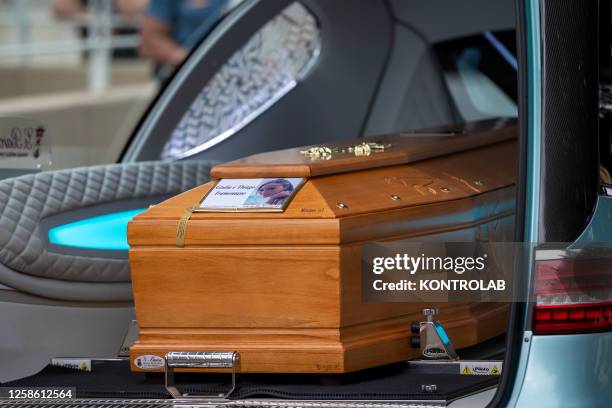 The coffin of Giulia Tramontano, in Sant Antimo, a small village near Naples, southern Italy. Giulia Tramontano was the pregnant woman killed by her...