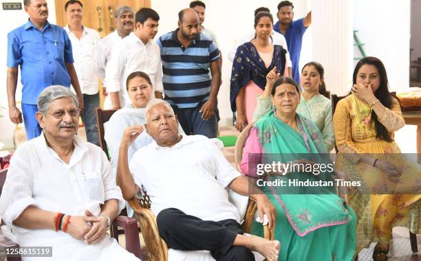 Laltan Rjd RJD Chief Lalu Prasad with JDU national president Lalan Singh on his ...