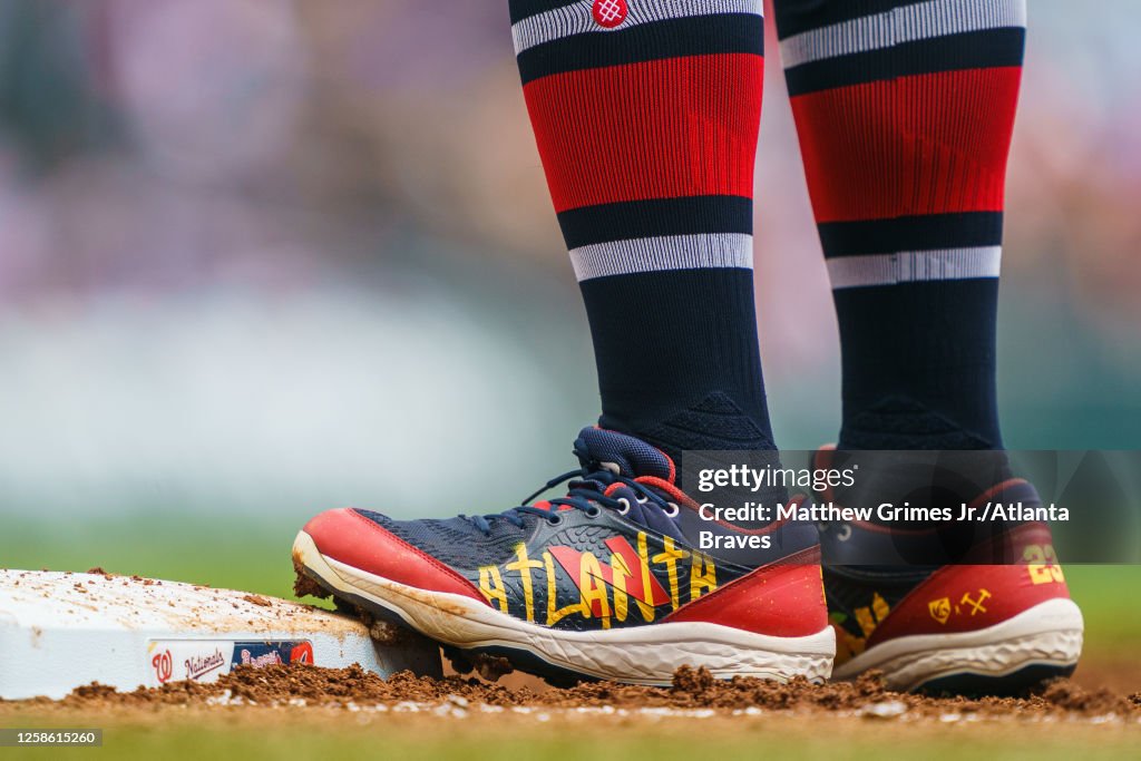 Michael Harris II of the Atlanta Braves wears customized cleats News  Photo - Getty Images