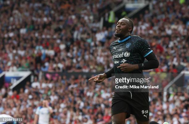 Usain Bolt during Soccer Aid for Unicef 2023 at Old Trafford on June 11, 2023 in Manchester, England.