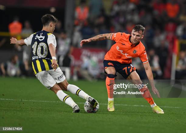 Arda Guler of Fenerbahce in action against Eden Karzev of Medipol Basaksehir during Ziraat Turkish Cup final between Fenerbahce and Medipol...