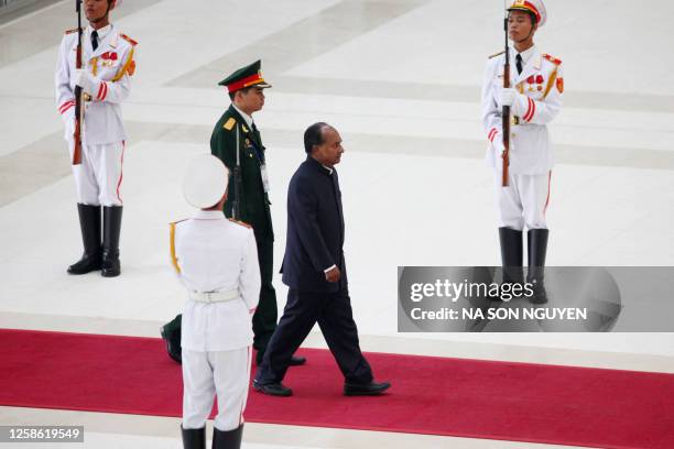 Indian Minister of Defence Arackaparambil Kurian Antony arrives to attend the official welcome ceremony for the Association of Southeast Asian...