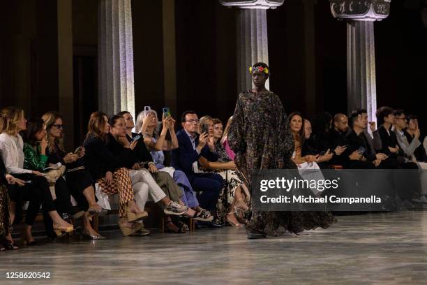 Model walks the runway during the Max Mara Resort 2024 Collection Fashion Show at Stockholm City Hall on June 11, 2023 in Stockholm, Sweden.