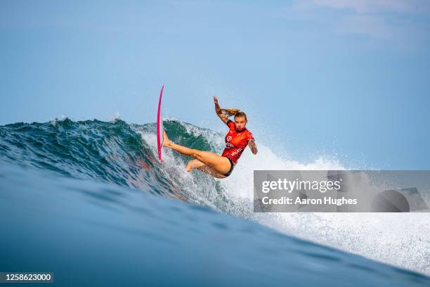 Lakey Peterson of the United States surfs in Heat 4 of the Elimination Round at the Surf City El Salvador Pro on June 11, 2023 at Punta Roca, La...