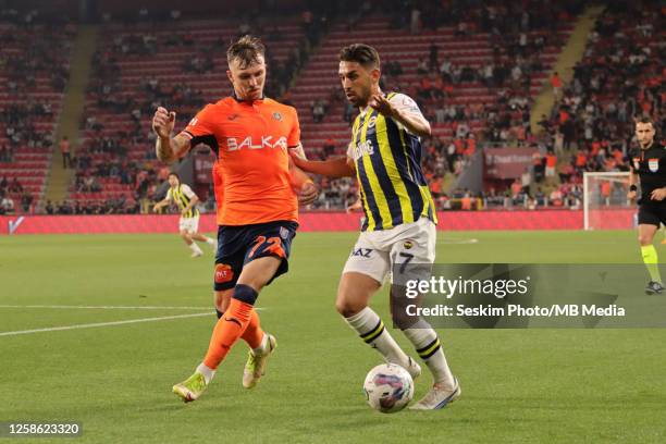 Irfan Can Kahveci of Fenerbahce and Eden Karzev of Basaksehir battle for the ball during the Ziraat Turkish Cup Final Match between Fenerbahce and...