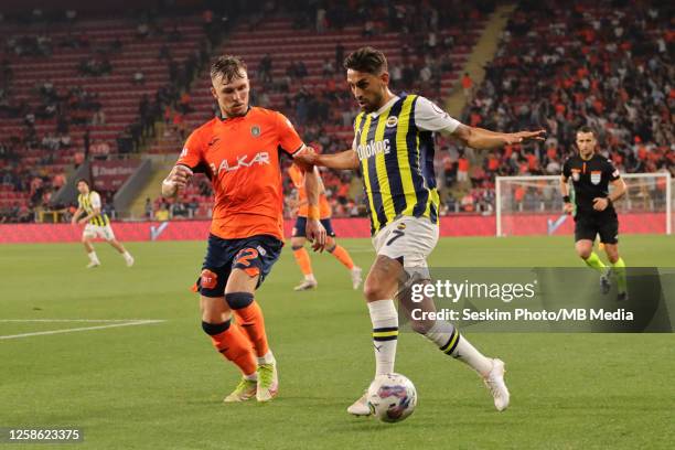 Irfan Can Kahveci of Fenerbahce and Eden Karzev of Basaksehir battle for the ball during the Ziraat Turkish Cup Final Match between Fenerbahce and...