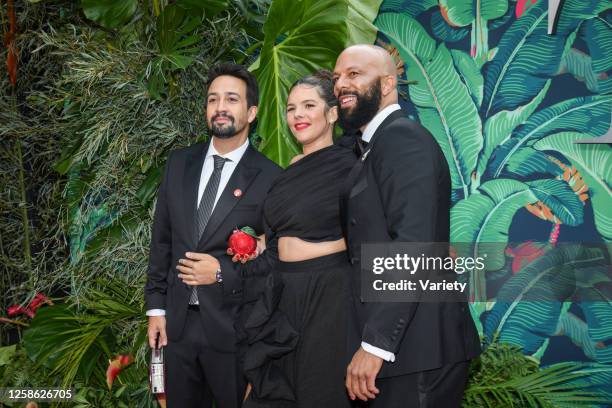 Lin-Manuel Miranda, Vanessa Nadal and Common at the 76th Tony Awards held at the United Palace Theatre on June 11, 2023 in New York City.