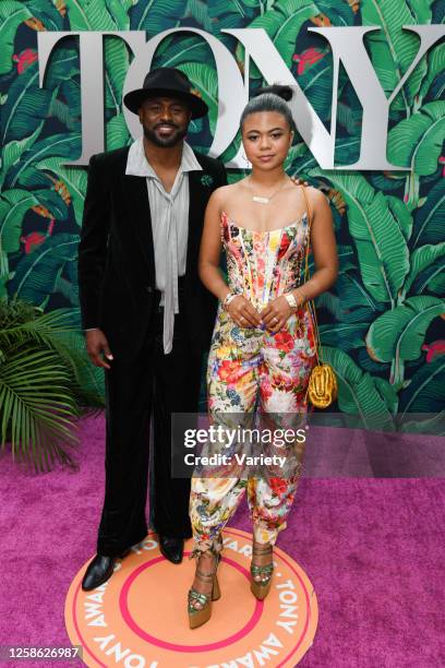 Wayne Brady and Maile Masako Brady at the 76th Tony Awards held at the United Palace Theatre on June 11, 2023 in New York City.