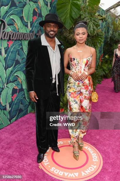 Wayne Brady and Maile Masako Brady at the 76th Tony Awards held at the United Palace Theatre on June 11, 2023 in New York City.