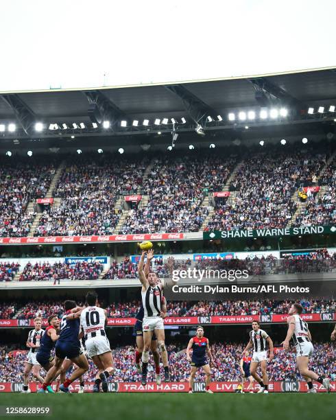 General scenes during the 2023 AFL Round 13 match between the Melbourne Demons and the Collingwood Magpies at the Melbourne Cricket Ground on June...