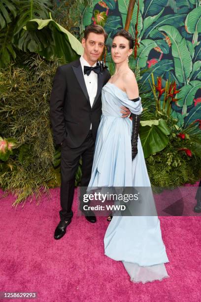 Christian Borle and Skye Maddox at the 76th Tony Awards held at the United Palace Theatre on June 11, 2023 in New York City.
