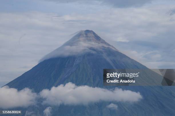 Mt. Mayon, Philippinesâ most active volcanoe, is seen in Legazpi City in Albay province of Philippines on June 12, 2023. At least 30 villages near...