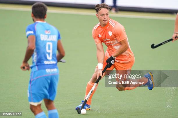 Pepijn Reyenga of the Netherlands during the 2022/2023 FIH Hockey Pro League match between Netherlands and India at the Genneper Parken on June 7,...