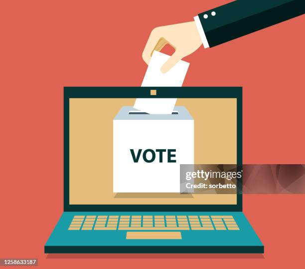 ilustrações, clipart, desenhos animados e ícones de votação online - referendo