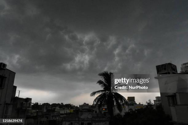 Heavy monsoon storm clouds are seen over Kolkata, India, on June 12th, 2023.