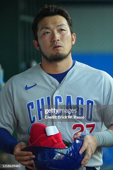 Chicago Cubs Seiya Suzuki In Action, Walks In The Dugout Vs Los... News Photo - Getty Images