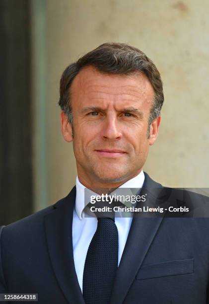 French President, Emmanuel Macron welcomes Polish President, Andrzej Duda for a Summit of the Weimar triangle at the Elysee Palace on Monday June 12,...