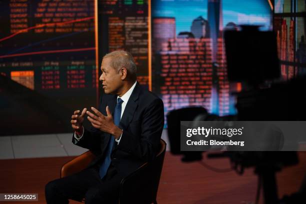 Venkatakrishnan, chief executive officer of Barclays Plc, during a Bloomberg Television interview in New York, US, on Monday, June 12, 2023....