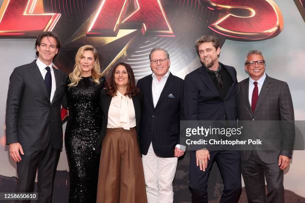 Peter Safran, Barbara Muschietti, Pam Abdy, David Zaslav, Andy Muschietti and Mike De Luca at the premiere of "The Flash" held at TCL Chinese Theatre...