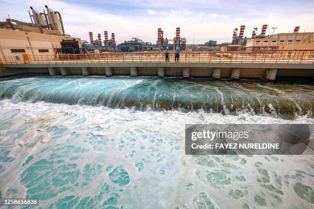 In this picture taken on March 30 Mohamed Ali al-Qahtani , Phase General Manager at the Ras al-Khair water desalination plant, owned by the Saudi...