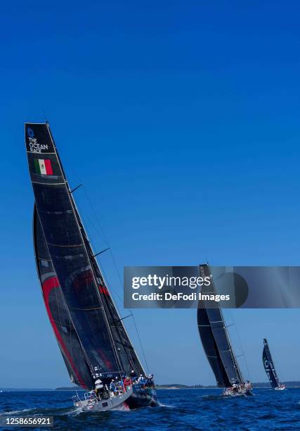 Viva México from Mexico, VO65 class during the start of the Ocean race Leg 6 From Aarhus to The Hague on June 8, 2023 in Aarhus, Denmark.