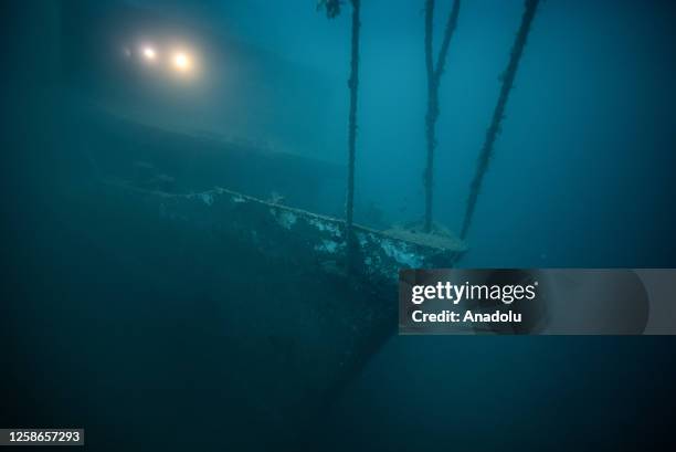 Ghost nets are seen under Aegean sea in Izmir, Turkiye on June 13, 2023. In Karaburun, one of the districts of Izmir known for its underwater...