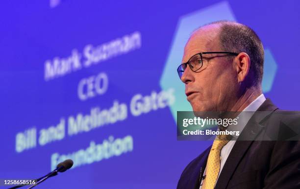 Mark Suzman, chief executive officer of the Bill & Melinda Gates Foundation, speaks at the London Tech Week conference in London, UK, on Tuesday,...