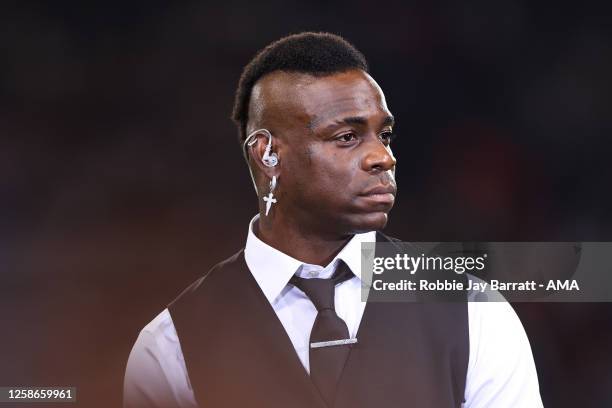 Mario Balotelli working as pundit for BT Sport during the UEFA Champions League 2022/23 final match between FC Internazionale and Manchester City FC...