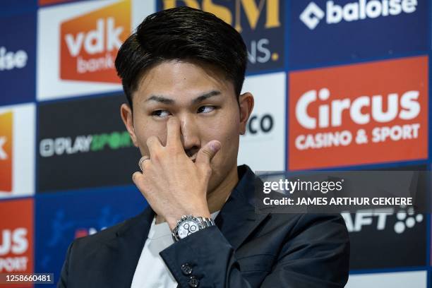 Gent's Tsuyoshi Watanabe pictured during a press conference of Belgian soccer team KAA Gent to present two newly signed players, at the Ghelamco...