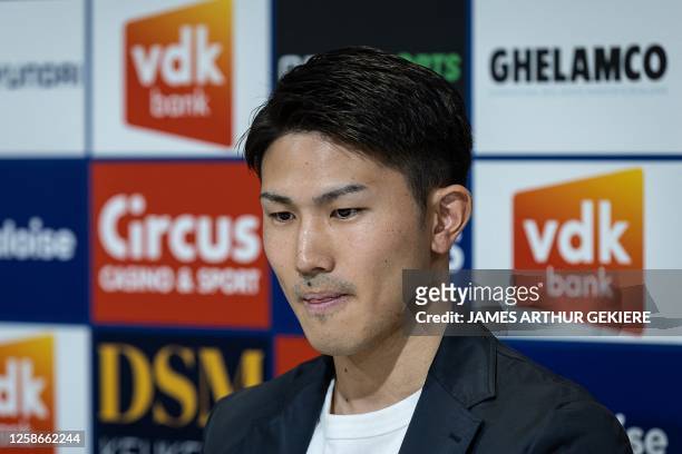 Gent's Tsuyoshi Watanabe pictured during a press conference of Belgian soccer team KAA Gent to present two newly signed players, at the Ghelamco...