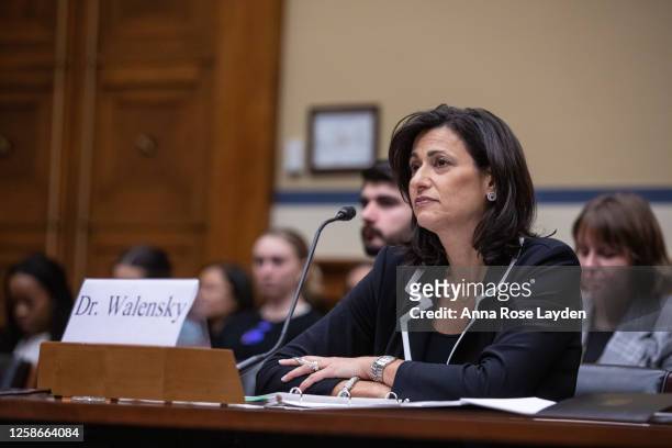 Outgoing CDC Director Rochelle Walensky testifies during a hearing held by the House Oversight and Accountability Select Coronavirus Pandemic...