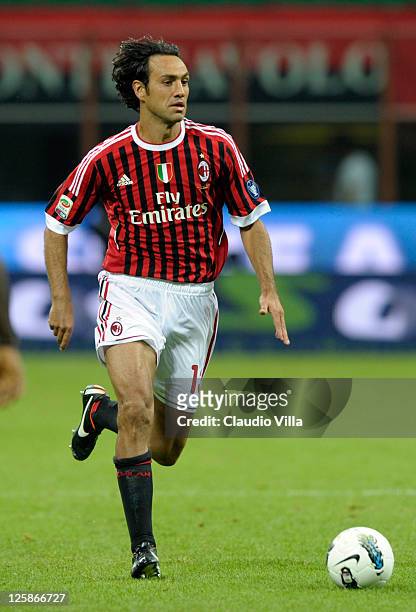 Alessandro Nesta of AC Milan during the Serie A match between AC Milan and Udinese Calcio at Stadio Giuseppe Meazza on September 21, 2011 in Milan,...