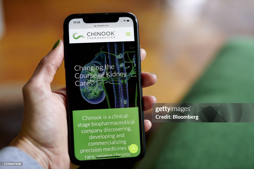 Chinook Raspberry The Chinook Therapeutics website on a smartphone arranged in the ...