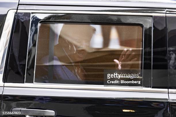 Former US President Donald Trump exits the Wilkie D. Ferguson Jr. United States Courthouse in Miami, Florida, US, on Tuesday, June 13, 2023. Trump...