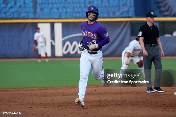 Tigers outfielder Dylan Crews during the 2023 SEC Baseball Tournament game between the Arkansas Razorbacks and the LSU Tigers on May 25, 2023 at...