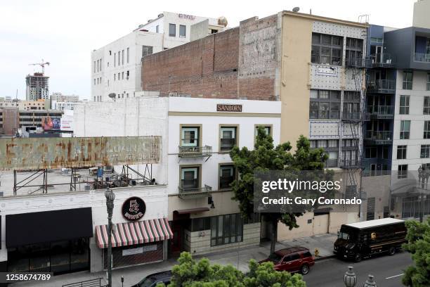 Sanborn Hotel Apartments at 526 S. Main St. LA 90013 in downtown on Wednesday, June 14, 2023 in Los Angeles, CA. "Skid Row Housing Trust provides...